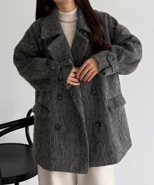 セール】シャギーミドルコート（ステンカラーコート）｜callautia