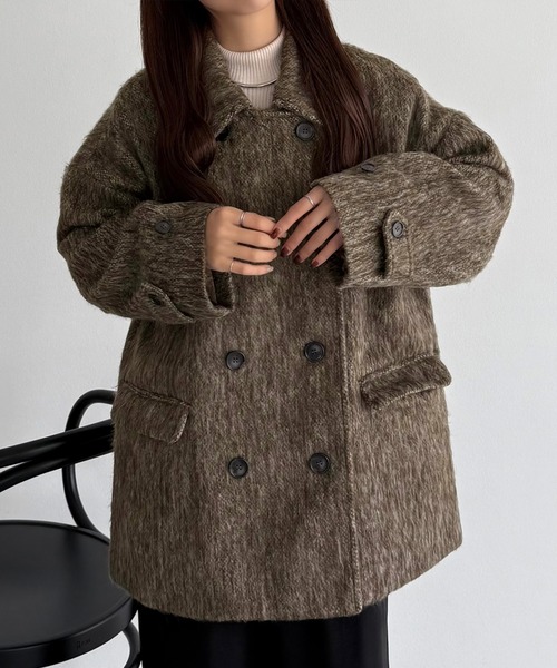セール】シャギーミドルコート（ステンカラーコート）｜callautia