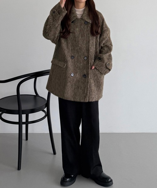セール】シャギーミドルコート（ステンカラーコート）｜callautia