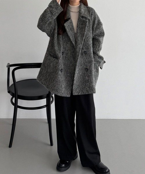 セール】シャギーミドルコート（ステンカラーコート）｜callautia