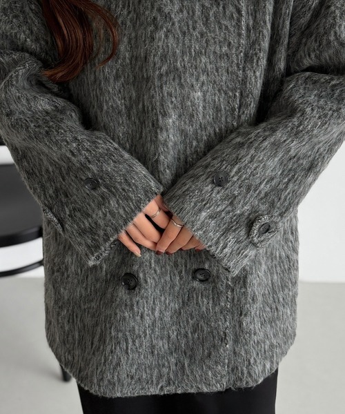セール】シャギーミドルコート（ステンカラーコート）｜callautia