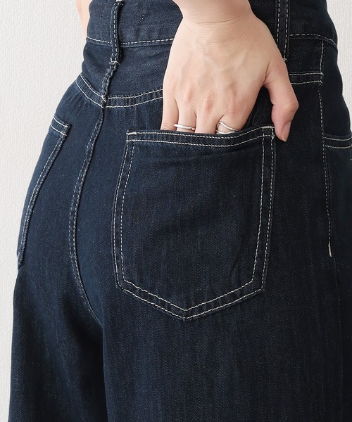 Lace Ladies(レースレディース)の「ステッチ ハイウエスト ワイド デニム パンツ(デニムパンツ・レディース・ネイビー・M/L/XL/S)」の14枚目の写真