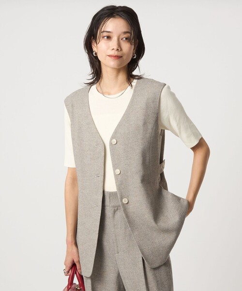 セール】メランジツイル ジレ -ウォッシャブル-（ベスト