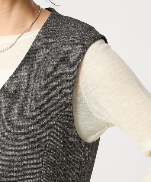 セール】メランジツイル ジレ -ウォッシャブル-（ベスト）｜green