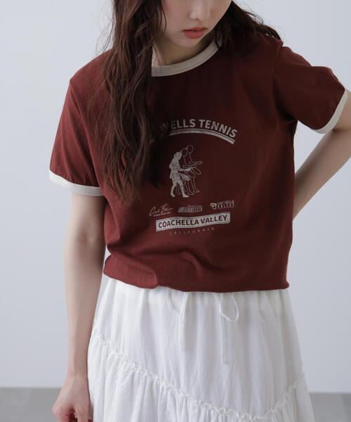 FREE'S MART（フリーズマート）の「レトロスポーツプリントＴシャツ（Tシャツ/カットソー・レディース・ホワイト/ブラウン/ネイビー・FREE）」の19枚目の写真