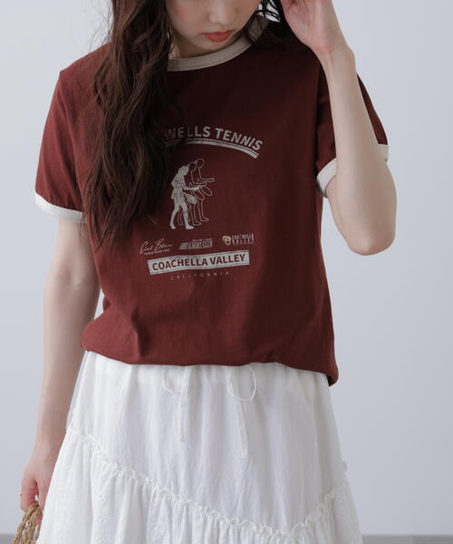 FREE'S MART（フリーズマート）の「レトロスポーツプリントＴシャツ（Tシャツ/カットソー・レディース・ホワイト/ブラウン/ネイビー・FREE）」の21枚目の写真