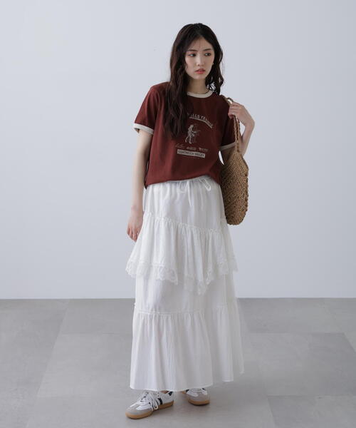 FREE'S MART（フリーズマート）の「レトロスポーツプリントＴシャツ（Tシャツ/カットソー・レディース・ホワイト/ブラウン/ネイビー・FREE）」の22枚目の写真