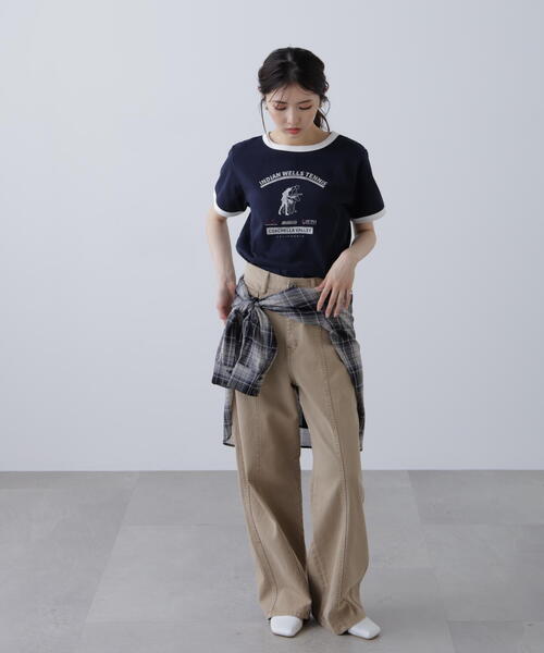 FREE'S MART（フリーズマート）の「レトロスポーツプリントＴシャツ（Tシャツ/カットソー・レディース・ホワイト/ブラウン/ネイビー・FREE）」の9枚目の写真