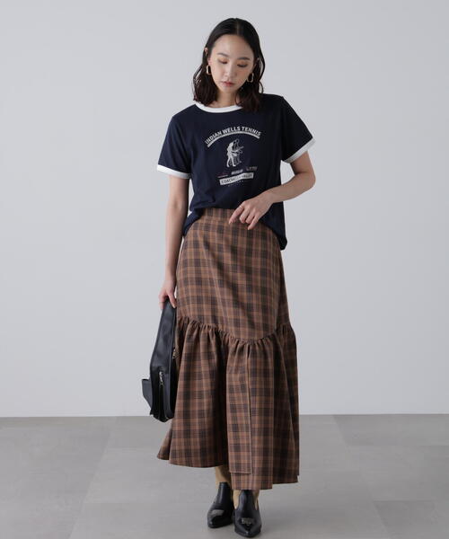 FREE'S MART（フリーズマート）の「レトロスポーツプリントＴシャツ（Tシャツ/カットソー・レディース・ホワイト/ブラウン/ネイビー・FREE）」の12枚目の写真