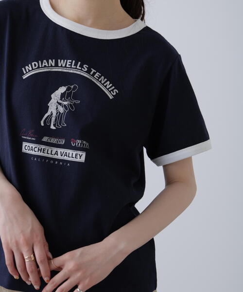 FREE'S MART（フリーズマート）の「レトロスポーツプリントＴシャツ（Tシャツ/カットソー・レディース・ホワイト/ブラウン/ネイビー・FREE）」の17枚目の写真