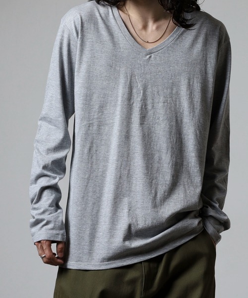 TRUSS(トラス)の「TRUSS スリムフィットVネックロングスリーブTシャツ(Tシャツ/カットソー・レディース・ヘザーグレー/ピンク・S/XL/L/M)」の12枚目の写真