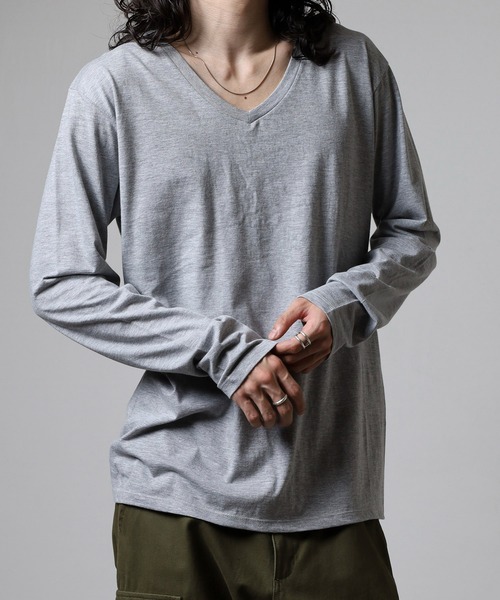 TRUSS(トラス)の「TRUSS スリムフィットVネックロングスリーブTシャツ(Tシャツ/カットソー・レディース・ヘザーグレー/ピンク・S/XL/L/M)」の13枚目の写真