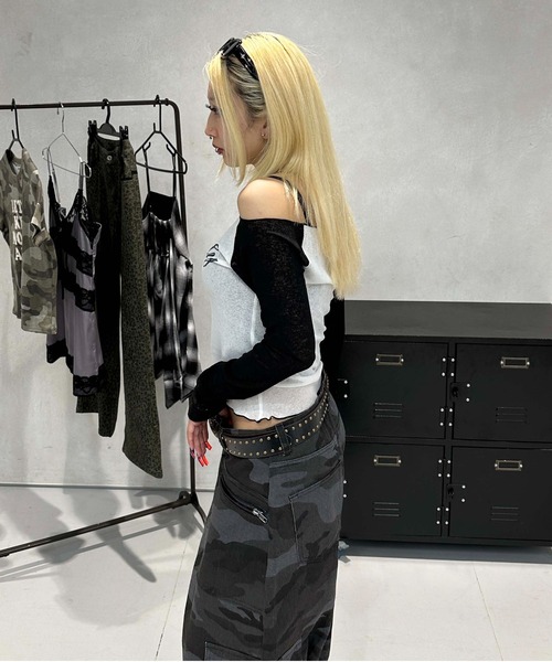 sedacle girl(セダクルガール)の「スラブシアーオフショルロンT(Tシャツ/カットソー・レディース・ブラック/グレー・SMALL/MEDIUM)」の6枚目の写真