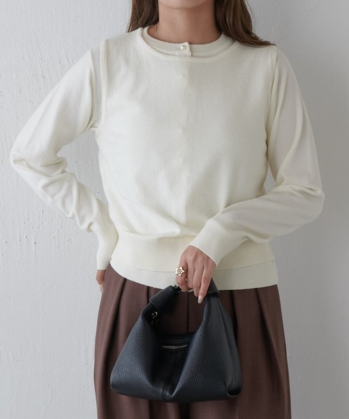 elise(エリーズ)/ビジューボタンニットアンサンブル えみ姉 アパレルElise セットアップ elise(エリーズ)/ビジュー