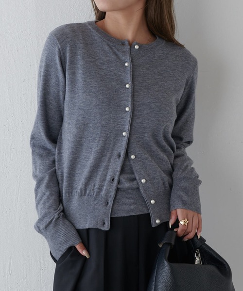 BIBIEST ワームニットアンサンブル パールボタン アンサンブルニット（ニット/セーター）｜Lui's