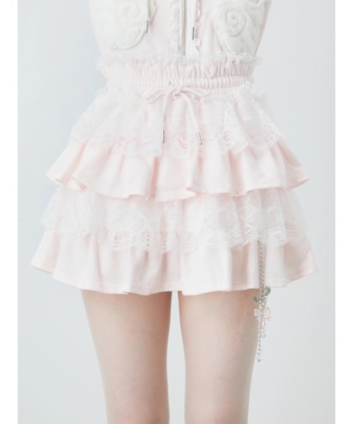 Ank Rouge(アンクルージュ)の「天使のチャーム裏毛スカート(スカート・レディース・グレー/ピンク/ブラック・M)」の5枚目の写真