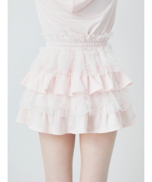 Ank Rouge(アンクルージュ)の「天使のチャーム裏毛スカート(スカート・レディース・グレー/ピンク/ブラック・M)」の7枚目の写真