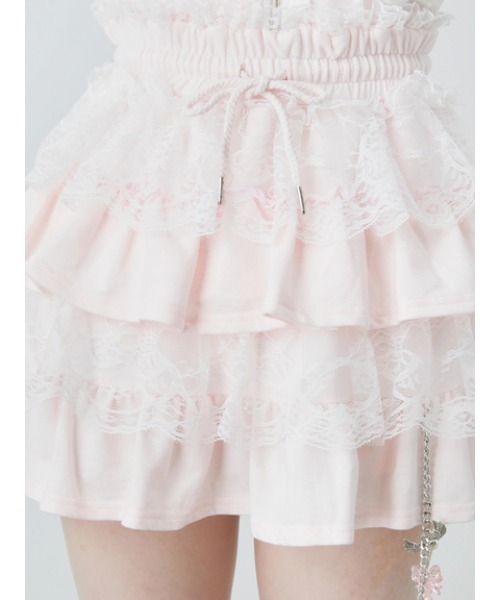 Ank Rouge(アンクルージュ)の「天使のチャーム裏毛スカート(スカート・レディース・グレー/ピンク/ブラック・M)」の8枚目の写真