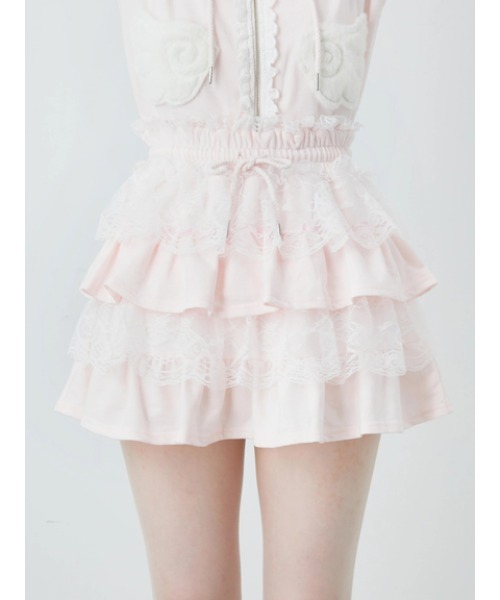 Ank Rouge(アンクルージュ)の「天使のチャーム裏毛スカート(スカート・レディース・グレー/ピンク/ブラック・M)」の10枚目の写真