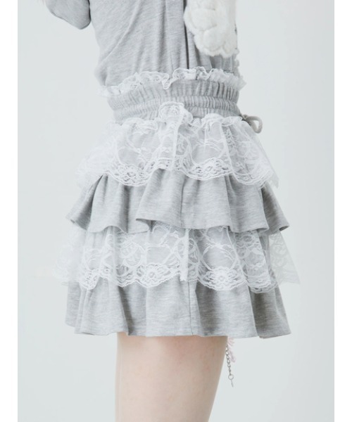 Ank Rouge(アンクルージュ)の「天使のチャーム裏毛スカート(スカート・レディース・グレー/ピンク/ブラック・M)」の12枚目の写真