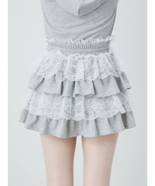 Ank Rouge(アンクルージュ)の「天使のチャーム裏毛スカート(スカート・レディース・グレー/ピンク/ブラック・M)」の13枚目の写真