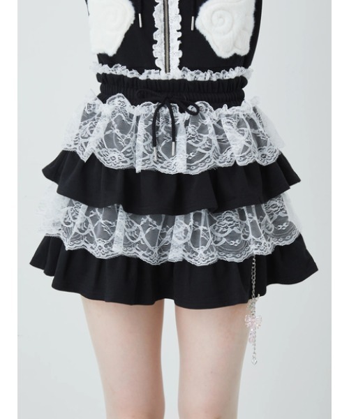 Ank Rouge(アンクルージュ)の「天使のチャーム裏毛スカート(スカート・レディース・グレー/ピンク/ブラック・M)」の14枚目の写真