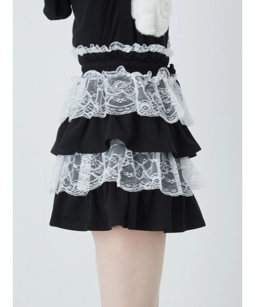 Ank Rouge(アンクルージュ)の「天使のチャーム裏毛スカート(スカート・レディース・グレー/ピンク/ブラック・M)」の15枚目の写真