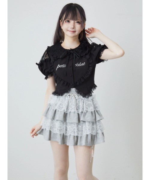 Ank Rouge(アンクルージュ)の「天使のチャーム裏毛スカート(スカート・レディース・グレー/ピンク/ブラック・M)」の18枚目の写真