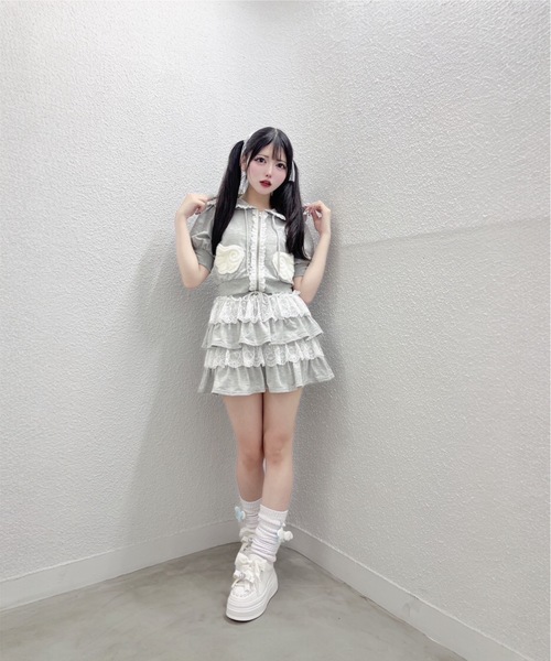 Ank Rouge(アンクルージュ)の「天使のチャーム裏毛スカート(スカート・レディース・グレー/ピンク/ブラック・M)」の21枚目の写真