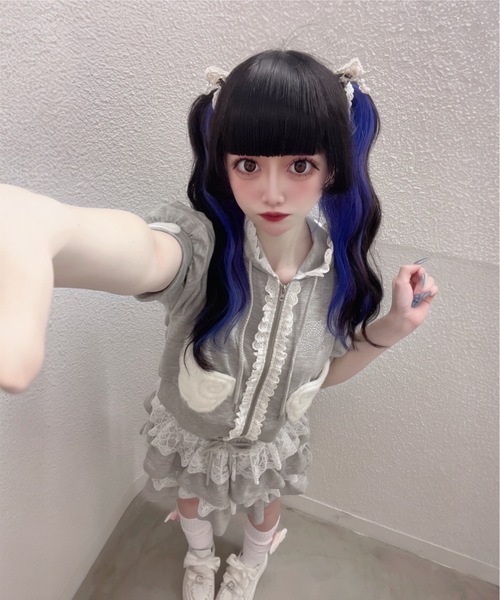 Ank Rouge(アンクルージュ)の「天使のチャーム裏毛スカート(スカート・レディース・グレー/ピンク/ブラック・M)」の16枚目の写真
