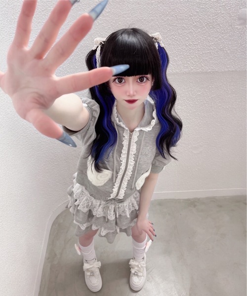 Ank Rouge(アンクルージュ)の「天使のチャーム裏毛スカート(スカート・レディース・グレー/ピンク/ブラック・M)」の15枚目の写真