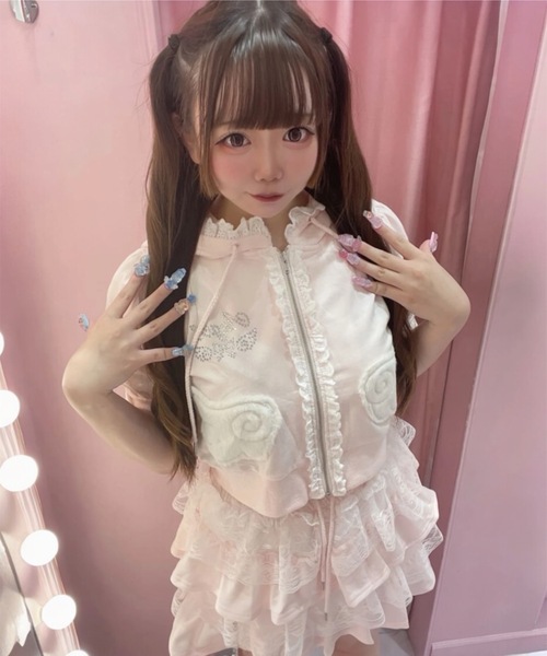 Ank Rouge(アンクルージュ)の「天使のチャーム裏毛スカート(スカート・レディース・グレー/ピンク/ブラック・M)」の18枚目の写真