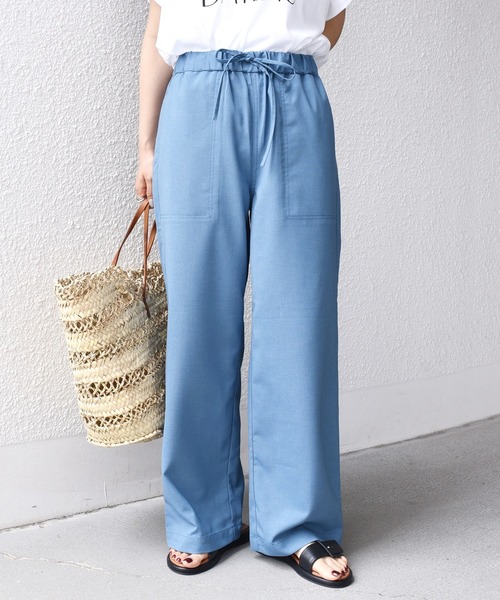 SHIPS.me(シップスミー)の「【ZOZO限定】SHIPS.me: ワイド イージー パンツ(その他パンツ・レディース・モカ/ネイビー/ナチュラル/チャコールグレー/ライム/レッド/ブルーグレー・マルチサイズ)」の3枚目の写真