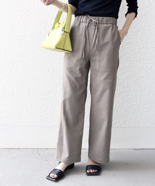 SHIPS.me(シップスミー)の「【ZOZO限定】SHIPS.me: ワイド イージー パンツ(その他パンツ・レディース・モカ/ネイビー/ナチュラル/チャコールグレー/ライム/レッド/ブルーグレー・マルチサイズ)」の4枚目の写真
