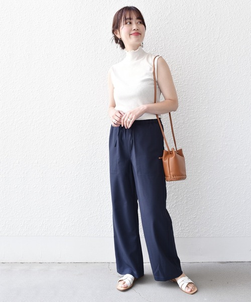 SHIPS.me(シップスミー)の「【ZOZO限定】SHIPS.me: ワイド イージー パンツ(その他パンツ・レディース・モカ/ネイビー/ナチュラル/チャコールグレー/ライム/レッド/ブルーグレー・マルチサイズ)」の21枚目の写真