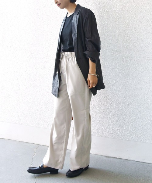 SHIPS.me(シップスミー)の「【ZOZO限定】SHIPS.me: ワイド イージー パンツ(その他パンツ・レディース・モカ/ネイビー/ナチュラル/チャコールグレー/ライム/レッド/ブルーグレー・マルチサイズ)」の8枚目の写真