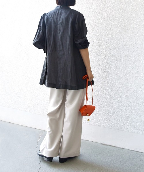 SHIPS.me(シップスミー)の「【ZOZO限定】SHIPS.me: ワイド イージー パンツ(その他パンツ・レディース・モカ/ネイビー/ナチュラル/チャコールグレー/ライム/レッド/ブルーグレー・マルチサイズ)」の9枚目の写真