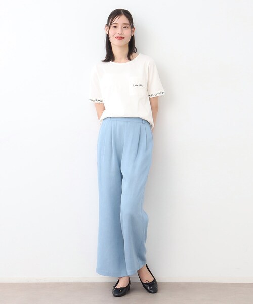 LAURA ASHLEY(ローラアシュレイ)の「【STORY掲載!/ウエストゴム/タックあり】セルロースデニム イージーパンツ(デニムパンツ・レディース・ライトブルー/ネイビー・38/40)」の3枚目の写真