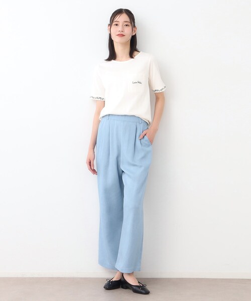 LAURA ASHLEY(ローラアシュレイ)の「【STORY掲載!/ウエストゴム/タックあり】セルロースデニム イージーパンツ(デニムパンツ・レディース・ライトブルー/ネイビー・38/40)」の5枚目の写真