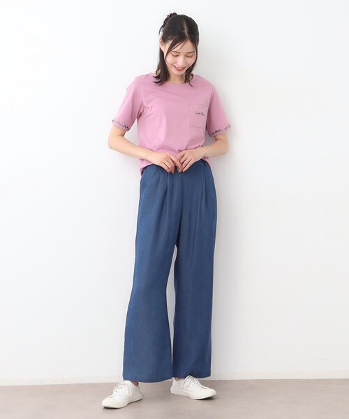 LAURA ASHLEY(ローラアシュレイ)の「【STORY掲載!/ウエストゴム/タックあり】セルロースデニム イージーパンツ(デニムパンツ・レディース・ライトブルー/ネイビー・38/40)」の8枚目の写真