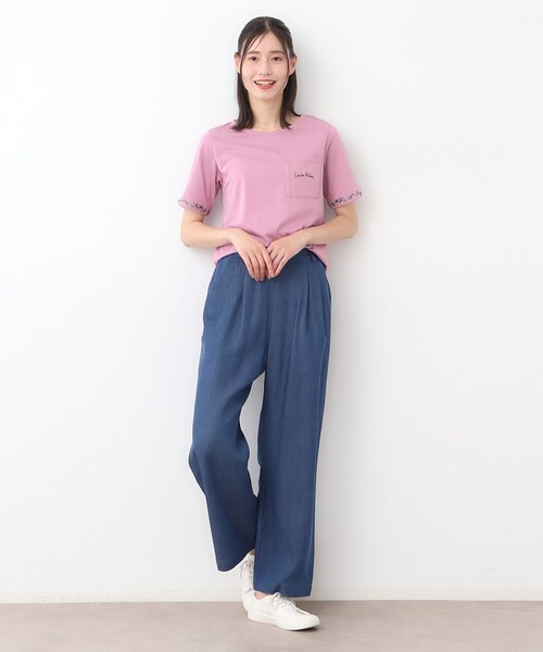 LAURA ASHLEY(ローラアシュレイ)の「【STORY掲載!/ウエストゴム/タックあり】セルロースデニム イージーパンツ(デニムパンツ・レディース・ライトブルー/ネイビー・38/40)」の9枚目の写真
