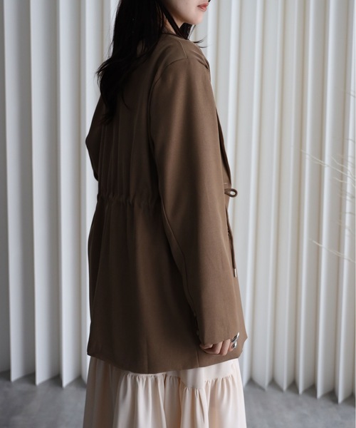 YENNA（イェンナ）の「ドロストテーラードジャケット（テーラードジャケット・レディース・ベージュ/ブラック・FREE）」の14枚目の写真