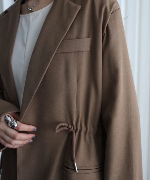 YENNA（イェンナ）の「ドロストテーラードジャケット（テーラードジャケット・レディース・ベージュ/ブラック・FREE）」の11枚目の写真