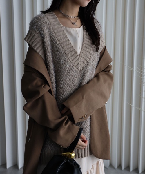 YENNA（イェンナ）の「ドロストテーラードジャケット（テーラードジャケット・レディース・ベージュ/ブラック・FREE）」の7枚目の写真