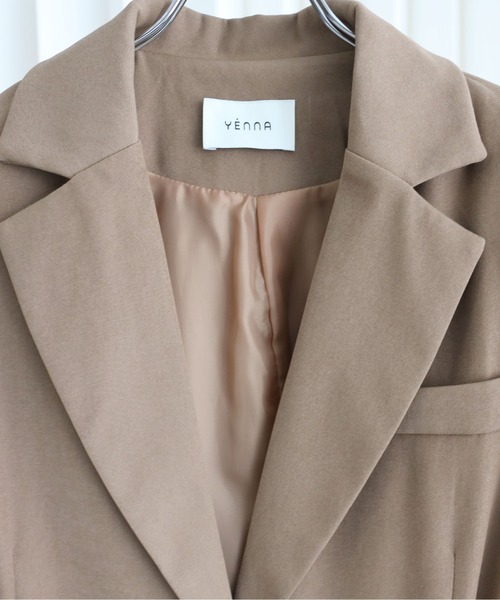 YENNA（イェンナ）の「ドロストテーラードジャケット（テーラードジャケット・レディース・ベージュ/ブラック・FREE）」の3枚目の写真