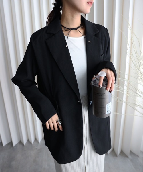 YENNA（イェンナ）の「ドロストテーラードジャケット（テーラードジャケット・レディース・ベージュ/ブラック・FREE）」の21枚目の写真