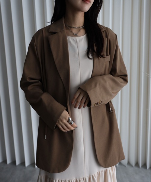 YENNA（イェンナ）の「ドロストテーラードジャケット（テーラードジャケット・レディース・ベージュ/ブラック・FREE）」の18枚目の写真