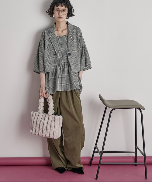 セール】バレルハーフスリーブクロップドテーラードジャケット