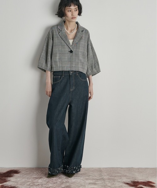 LOUNIE新品⭐️洗える❗️再入荷完売ハーフスリーブジャケットテーラードジャケット NEUNA ジャケット テーラードジャケット リネンライクハーフ