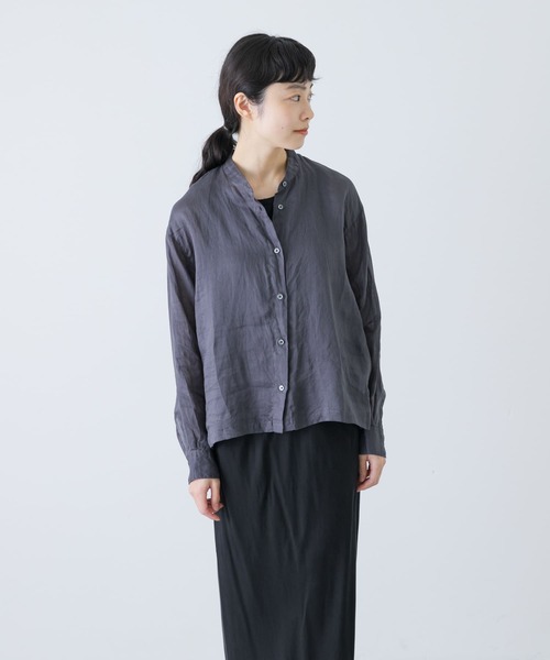 かぐれ☆ラミースタンドカラーショートシャツ かぐれ｜ラミースタンドカラーショートシャツ | Rakuten Fashion